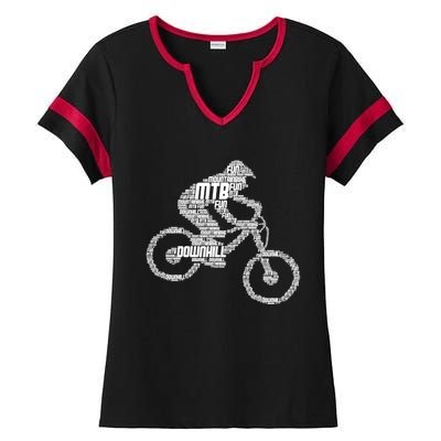 Mountain Bike Downhill Mtb Biking Cycling Biker Gift Ladies Halftime Notch Neck Tee