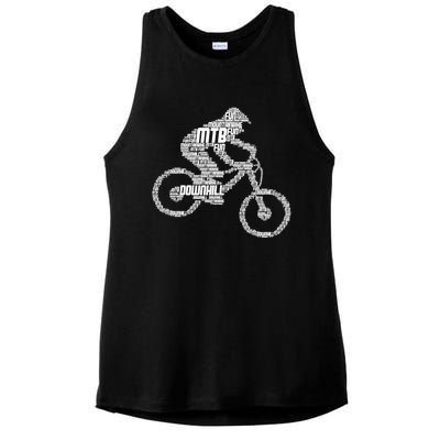 Mountain Bike Downhill Mtb Biking Cycling Biker Gift Ladies PosiCharge Tri-Blend Wicking Tank