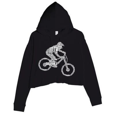 Mountain Bike Downhill Mtb Biking Cycling Biker Gift Crop Fleece Hoodie