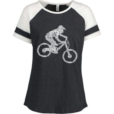 Mountain Bike Downhill Mtb Biking Cycling Biker Gift Enza Ladies Jersey Colorblock Tee