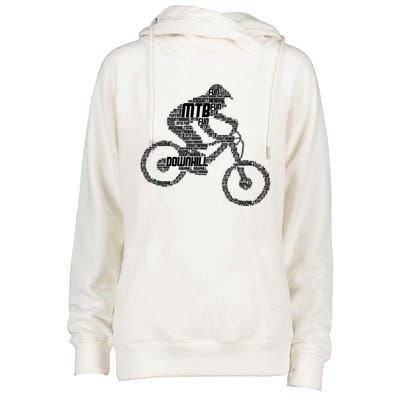 Mountain Bike Downhill Mtb Biking Cycling Biker Gift Womens Funnel Neck Pullover Hood