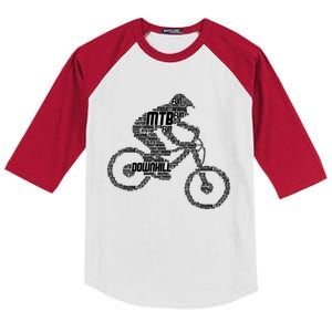 Mountain Bike Downhill Mtb Biking Cycling Biker Gift Kids Colorblock Raglan Jersey