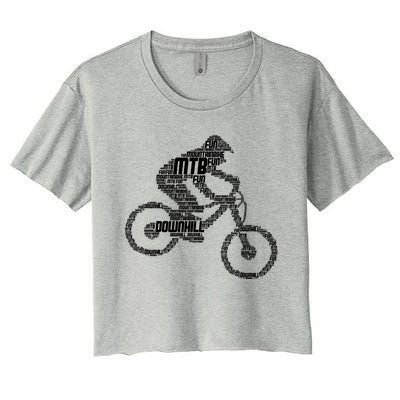 Mountain Bike Downhill Mtb Biking Cycling Biker Gift Women's Crop Top Tee