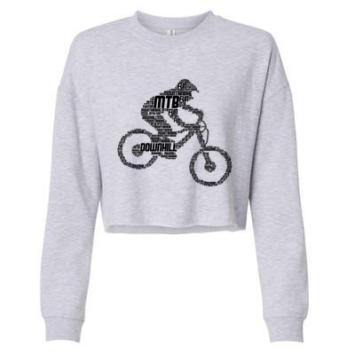 Mountain Bike Downhill Mtb Biking Cycling Biker Gift Cropped Pullover Crew