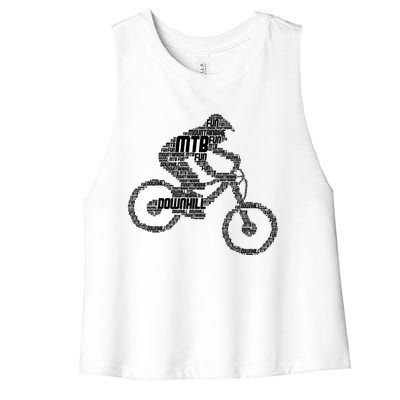 Mountain Bike Downhill Mtb Biking Cycling Biker Gift Women's Racerback Cropped Tank