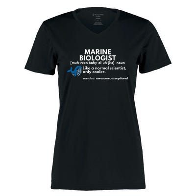 Marine Biologist Definition Funny Science Women's Momentum V-Neck T-Shirt