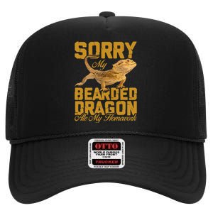 My Bearded Dragon Ate My Homework Bearded Dragon High Crown Mesh Back Trucker Hat