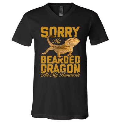 My Bearded Dragon Ate My Homework Bearded Dragon V-Neck T-Shirt