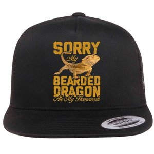 My Bearded Dragon Ate My Homework Bearded Dragon Flat Bill Trucker Hat