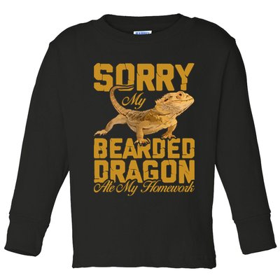 My Bearded Dragon Ate My Homework Bearded Dragon Toddler Long Sleeve Shirt
