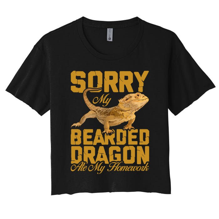 My Bearded Dragon Ate My Homework Bearded Dragon Women's Crop Top Tee