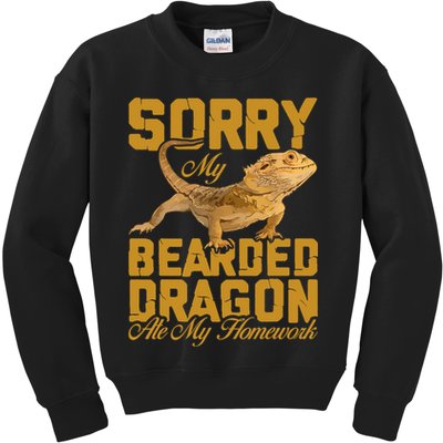 My Bearded Dragon Ate My Homework Bearded Dragon Kids Sweatshirt