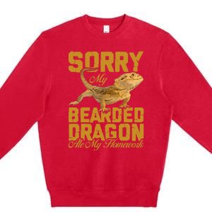 My Bearded Dragon Ate My Homework Bearded Dragon Premium Crewneck Sweatshirt