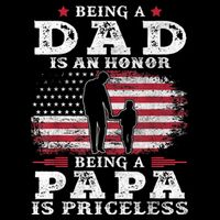 Mens Being Dad Is An Honor Being Papa Is Priceless USA Flag Doggie Tank