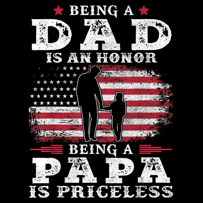Mens Being Dad Is An Honor Being Papa Is Priceless USA Flag Doggie Tank