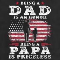 Mens Being Dad Is An Honor Being Papa Is Priceless USA Flag Adult Drive Performance Visor
