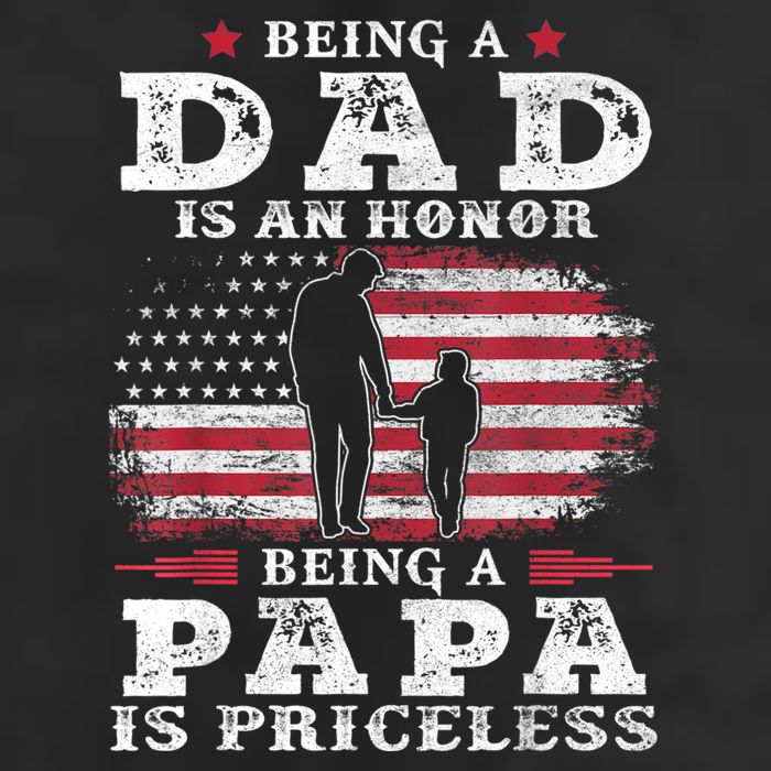 Mens Being Dad Is An Honor Being Papa Is Priceless USA Flag Adult Drive Performance Visor