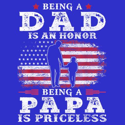 Mens Being Dad Is An Honor Being Papa Is Priceless USA Flag T-Shirt