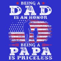 Mens Being Dad Is An Honor Being Papa Is Priceless USA Flag Button