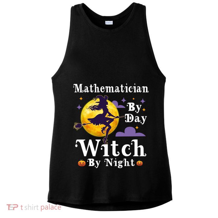 Mathematician By Day Witch By Night Math Halloween Costume Gift Ladies PosiCharge Tri-Blend Wicking Tank