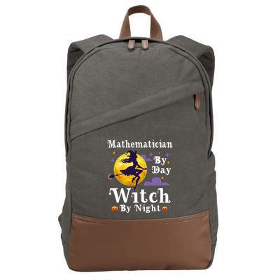 Mathematician By Day Witch By Night Math Halloween Costume Gift Cotton Canvas Backpack
