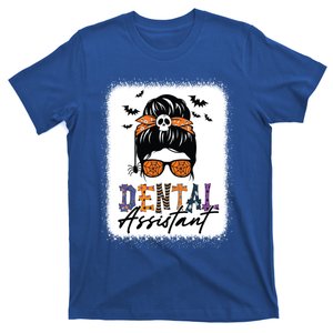 Messy Bun Dental Assistant Spooky Funny Dental Halloween Gift T-Shirt