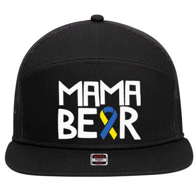 Mama Bear Down Syndrome Awareness Mom T21 Trisomy 7 Panel Mesh Trucker Snapback Hat