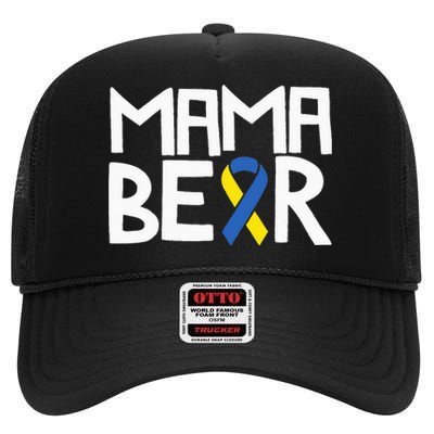 Mama Bear Down Syndrome Awareness Mom T21 Trisomy High Crown Mesh Back Trucker Hat