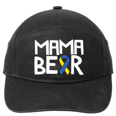 Mama Bear Down Syndrome Awareness Mom T21 Trisomy 7-Panel Snapback Hat