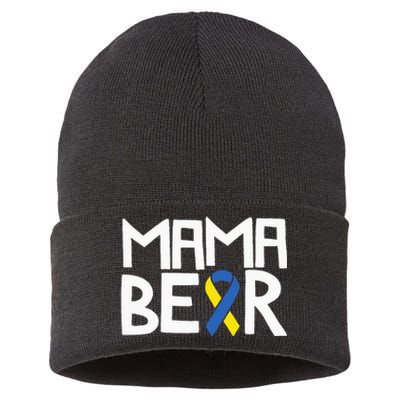 Mama Bear Down Syndrome Awareness Mom T21 Trisomy Sustainable Knit Beanie