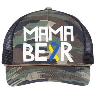 Mama Bear Down Syndrome Awareness Mom T21 Trisomy Retro Rope Trucker Hat Cap