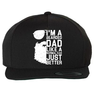 Mens Bearded Dad Shirt Funny Beard Humor Father's Day Gift Idea Wool Snapback Cap