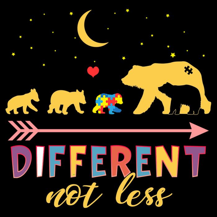 Mama Bear Different Not Less Autism Awareness Flexfit Unipanel Trucker Cap