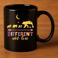 Mama Bear Different Not Less Autism Awareness 11oz C Handle Ceramic Mug