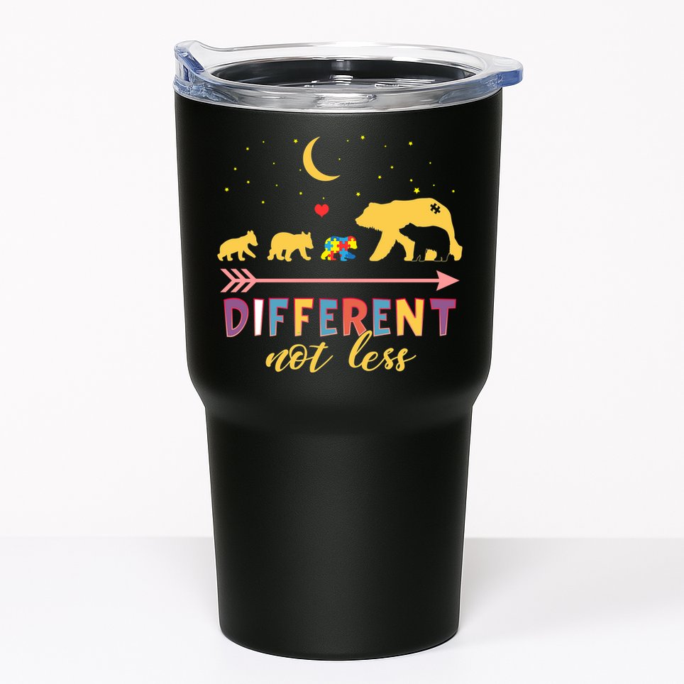 Mama Bear Different Not Less Autism Awareness Tumbler