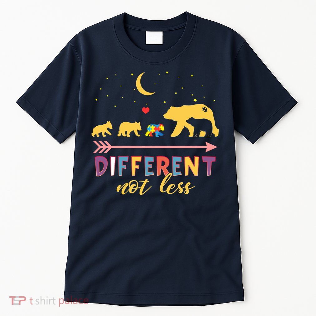 Mama Bear Different Not Less Autism Awareness Tall T-Shirt