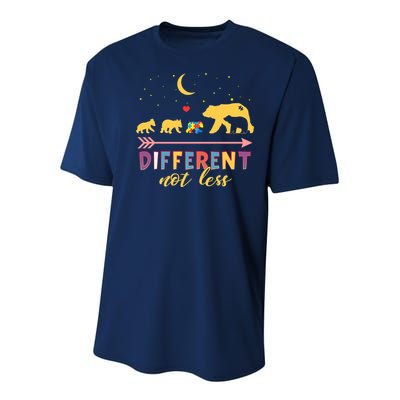 Mama Bear Different Not Less Autism Awareness Youth Performance Sprint T-Shirt