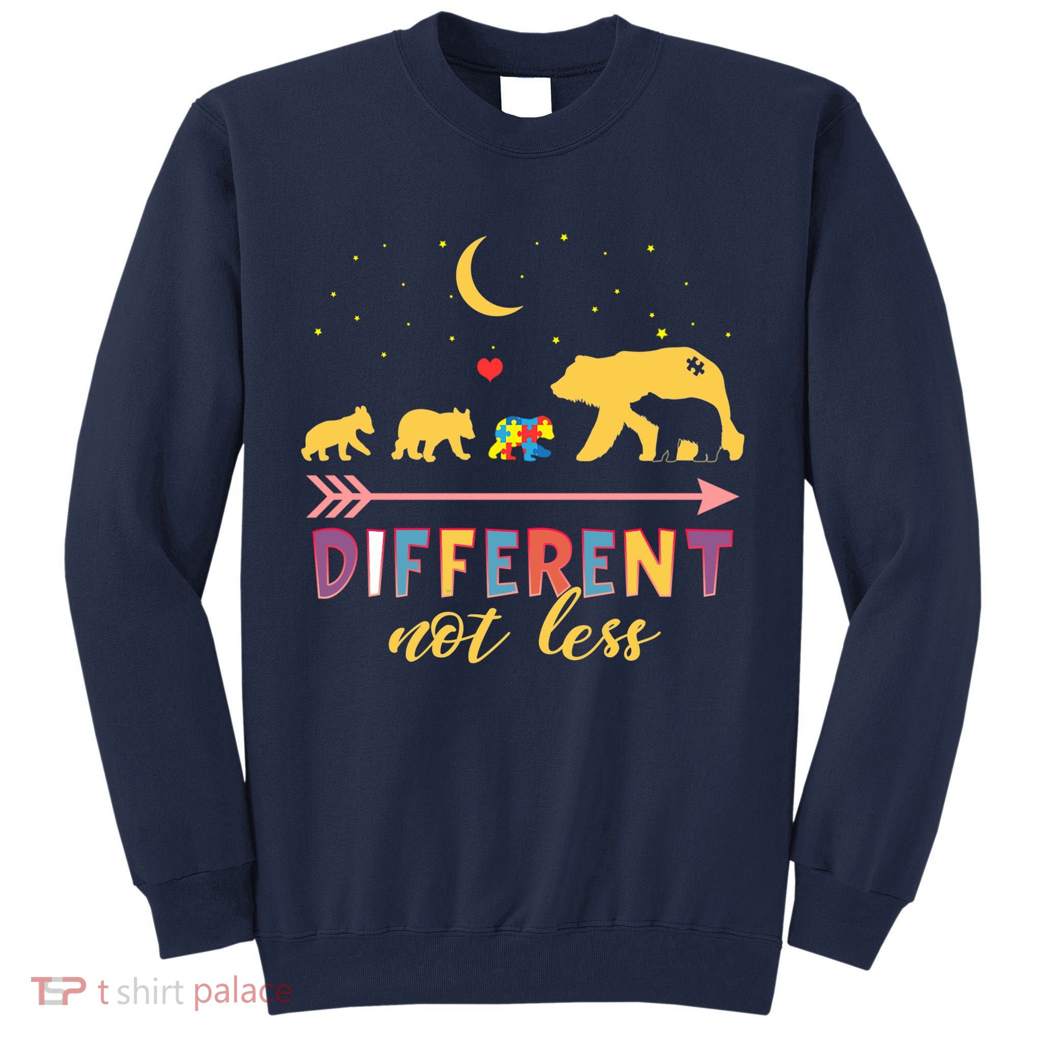 Mama Bear Different Not Less Autism Awareness Tall Sweatshirt