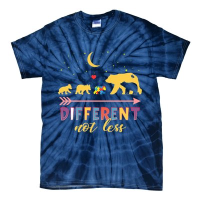 Mama Bear Different Not Less Autism Awareness Tie-Dye T-Shirt