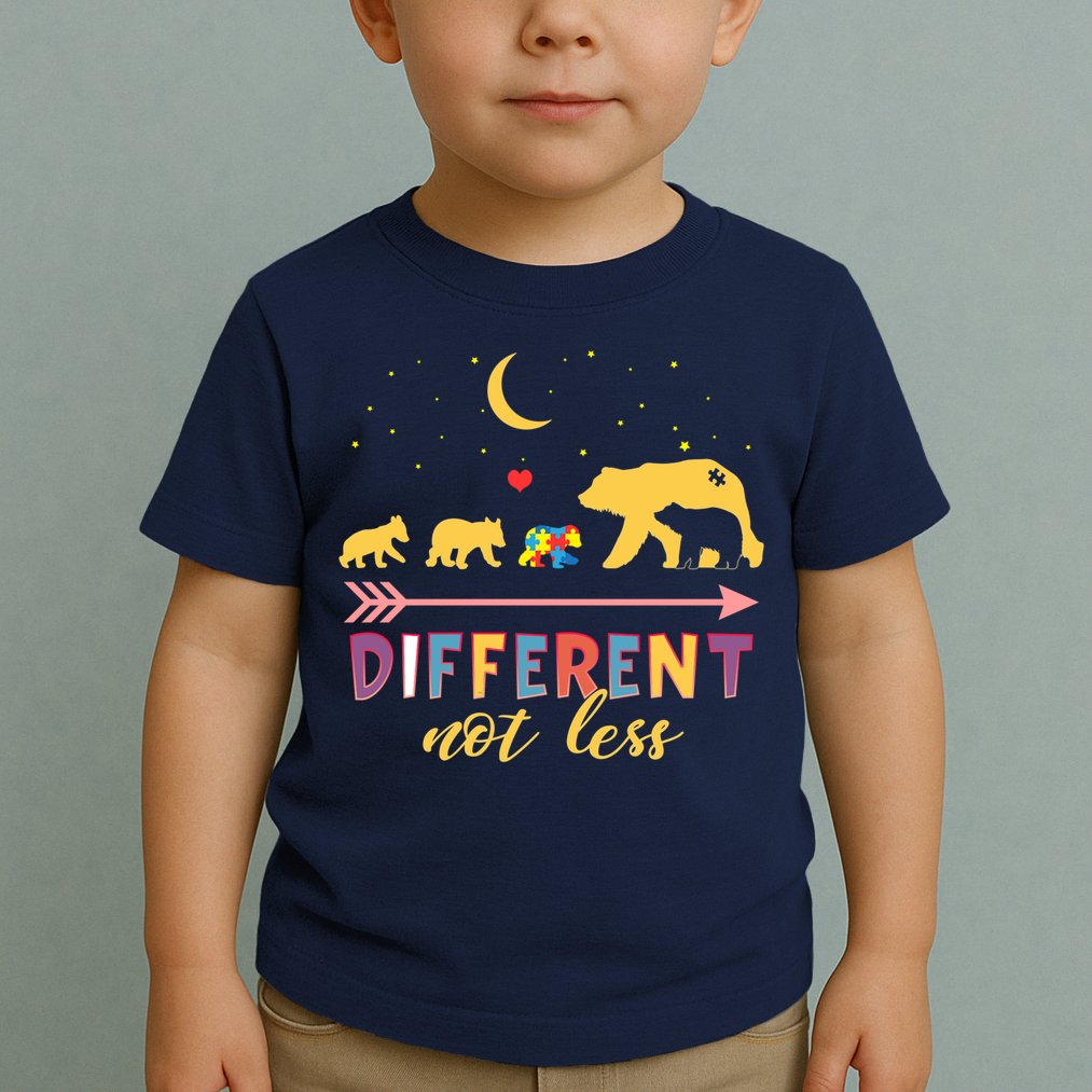Mama Bear Different Not Less Autism Awareness Toddler T-Shirt