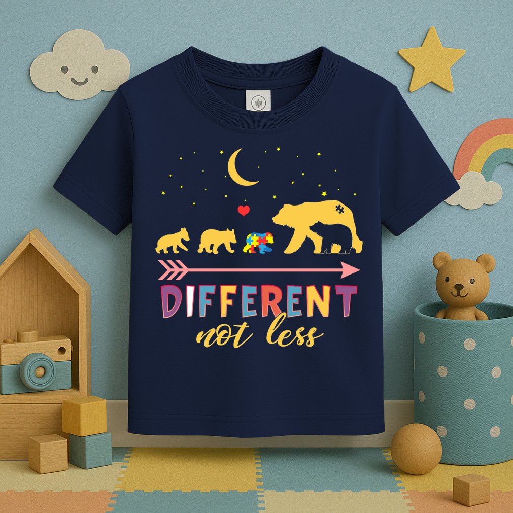 Mama Bear Different Not Less Autism Awareness Toddler T-Shirt