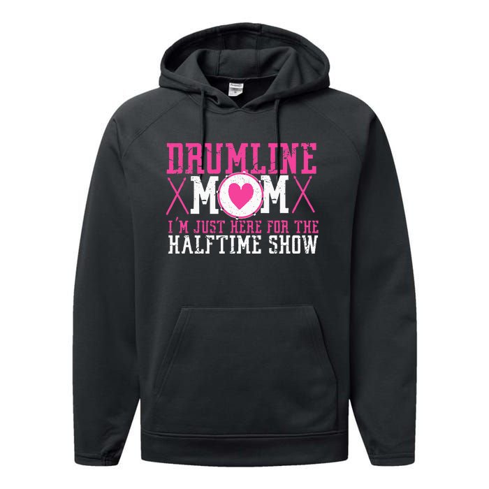 Marching Band Drum Corps Drumline Mom Here For Halftime Show Performance Fleece Hoodie