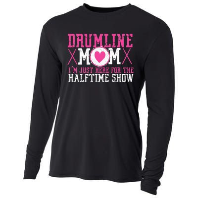 Marching Band Drum Corps Drumline Mom Here For Halftime Show Cooling Performance Long Sleeve Crew