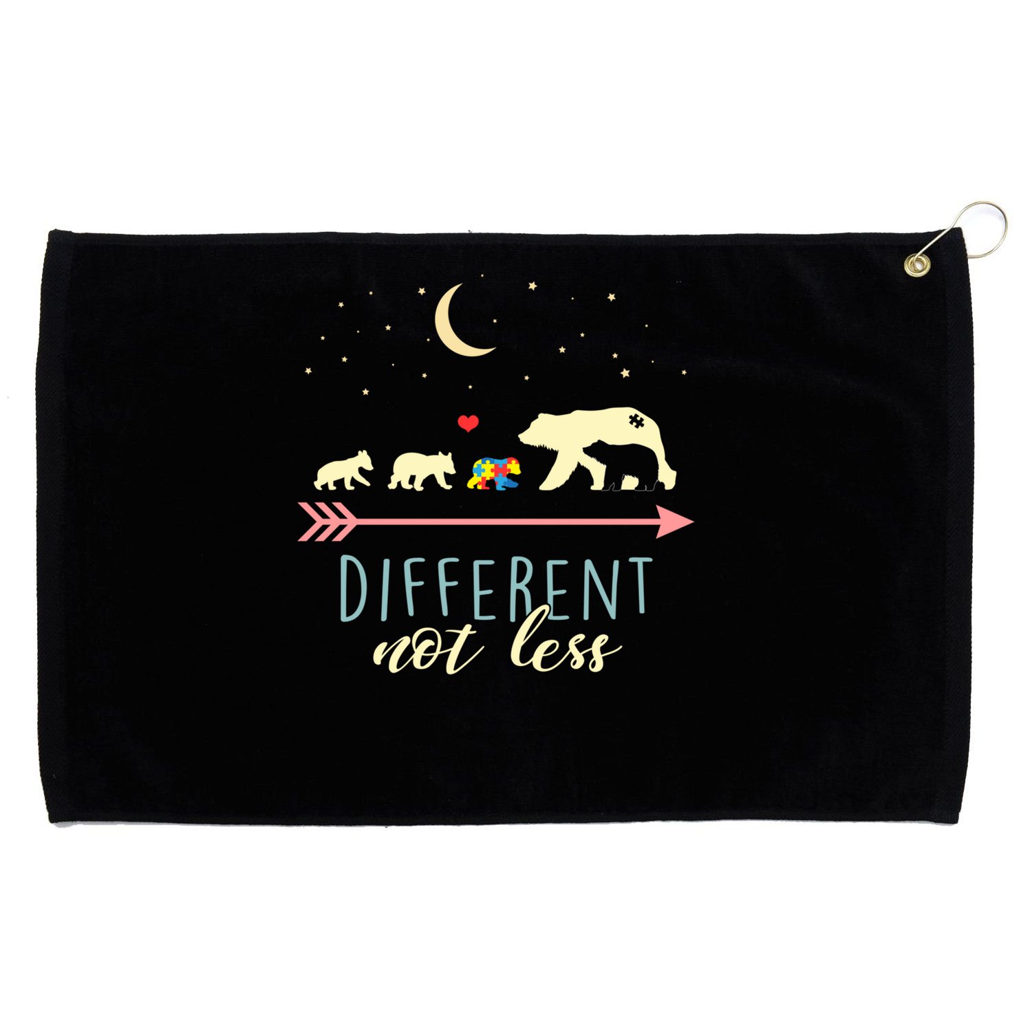  Mama Bear Different Not Less Cute Gift Autism Awareness  Grommeted Golf Towel