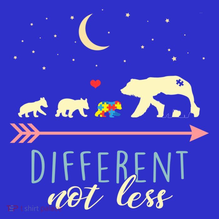  Mama Bear Different Not Less Cute Gift Autism Awareness  Tall T-Shirt