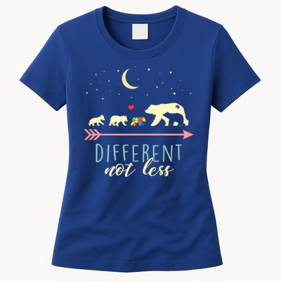  Mama Bear Different Not Less Cute Gift Autism Awareness  Womens T-Shirt