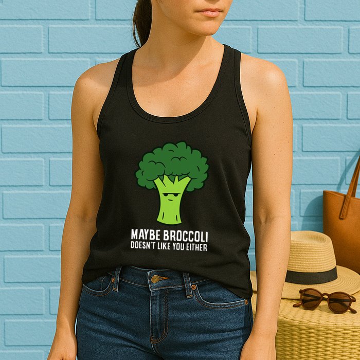 Maybe Broccoli DoesnT Like You Either Vegetable Brokkoli Womens Tank Top