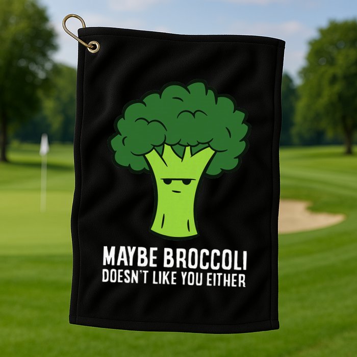 Maybe Broccoli DoesnT Like You Either Vegetable Brokkoli Golf Towel