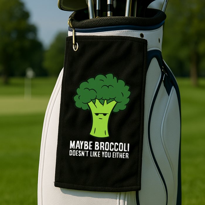 Maybe Broccoli DoesnT Like You Either Vegetable Brokkoli Golf Towel