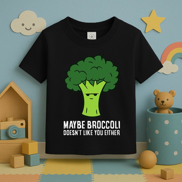 Maybe Broccoli DoesnT Like You Either Vegetable Brokkoli Toddler T-Shirt